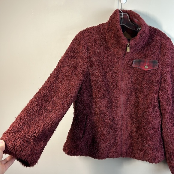 Pendleton Women's Burgundy Sherpa Jacket Size M - Picture 13 of 15